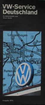 Volkswagen Straßenkarte "VW-Service Deutschland" 1966 mit Notdienstbeilage (2391)
